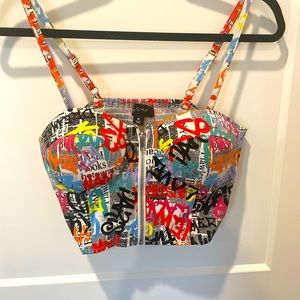 Say what graffiti corset top